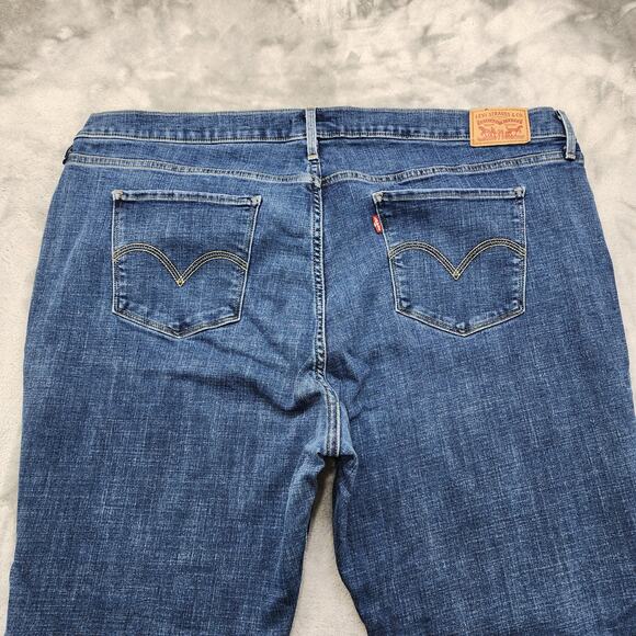 Levi's Jeans Womens 24W Blue Dark Wash Classic Straight Leg Stretch Denim Casual - Picture 4 of 15